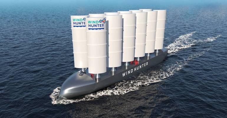 MOL vessel fitted with Wind Hunter sails