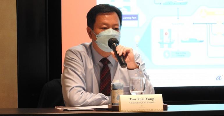 Tan Tai Yong, chair of CSA speaking at media briefing