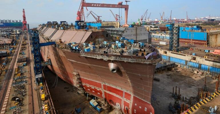 LNG carrier under construction at CSSC Jiangnan Changxing.