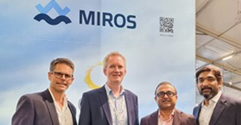 From left to right: Marius Five Aarset, Chief Executive Officer, Miros; Jonas Røstad, Chief Commercial Officer, Miros; Prasanth Gopalakrishnan, General Manager, Commercial Sales, Elcome; Manu Pillai, Manager, Automation, Elcome.