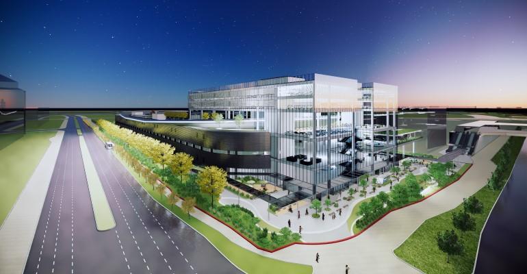 A render of the Hyundai Motor Group Innovation Center in SIngapore