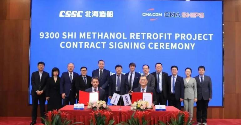 CMA CGM methanol retrofit signing