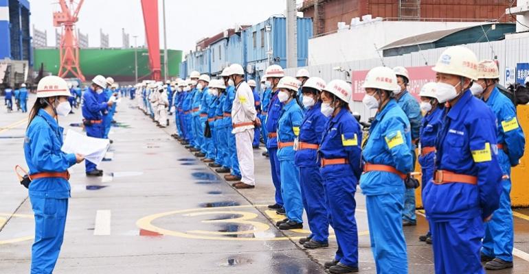 Jiangnan Changxing workers preparing to restart production