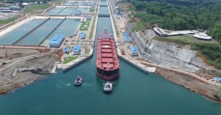 Vessel transiting the Panama Canal