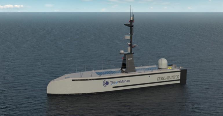 A render of the SEA-KIT X-Class USV for ThayerMahan