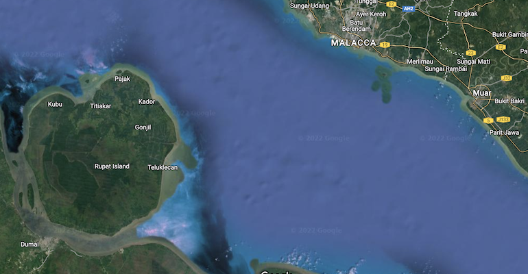 The Malacca Straits between Dumai and Malacca