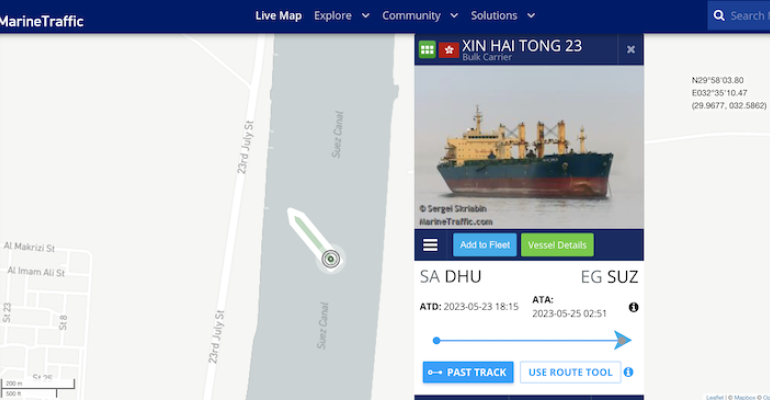 Ship stuck in Suez Canal