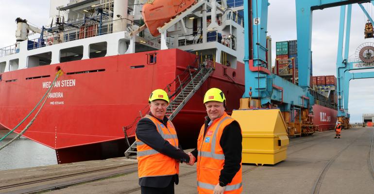 Roger Megann(left), MD at WEC Lines, and Simon Dixon(right), Head of Commercial at the Port of Liverpool
