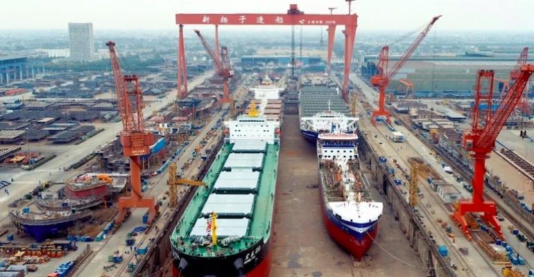 View of Yangzijiang Shipbuilding yard in China