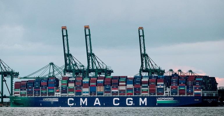 CMA CGM vessel in Singapore port