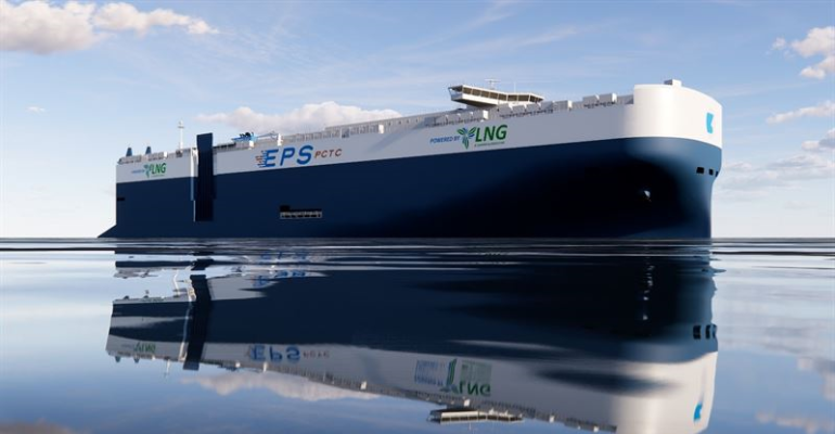 A mock up of an Eastern Pacific Shipping branded PCTC vessel
