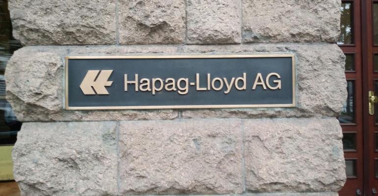 Name plate at Hapag-Lloyd HQ in Hamburg