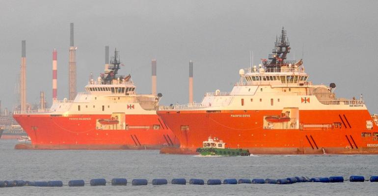 Swire Pacific OSVs at anchor in Singapore 