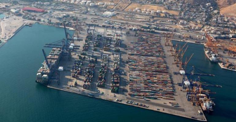 Piraeus port aerial view