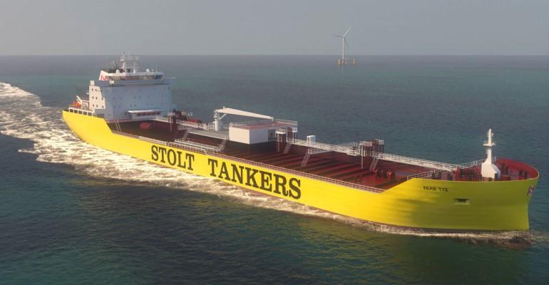 A rendering of a NYK Stolt Tankers newbuild chemical tanker