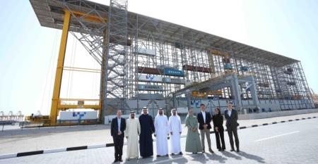 Senior DP World and masdar officials at Jebel Ali, Dubai.