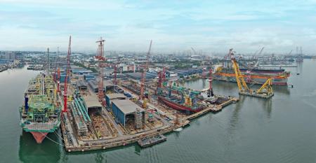 Keppel Shipyard. from the air