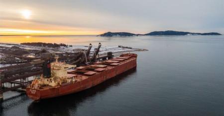 Rio Tinto bulk carrier in port