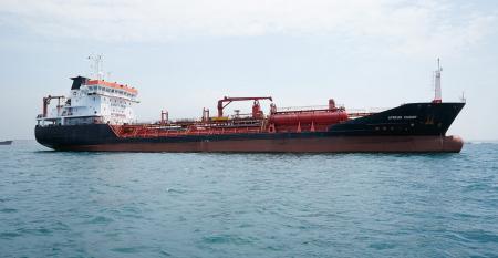 Monajsa tanker African Chaser at Luanda Anchorage. Courtesy of Monjasa